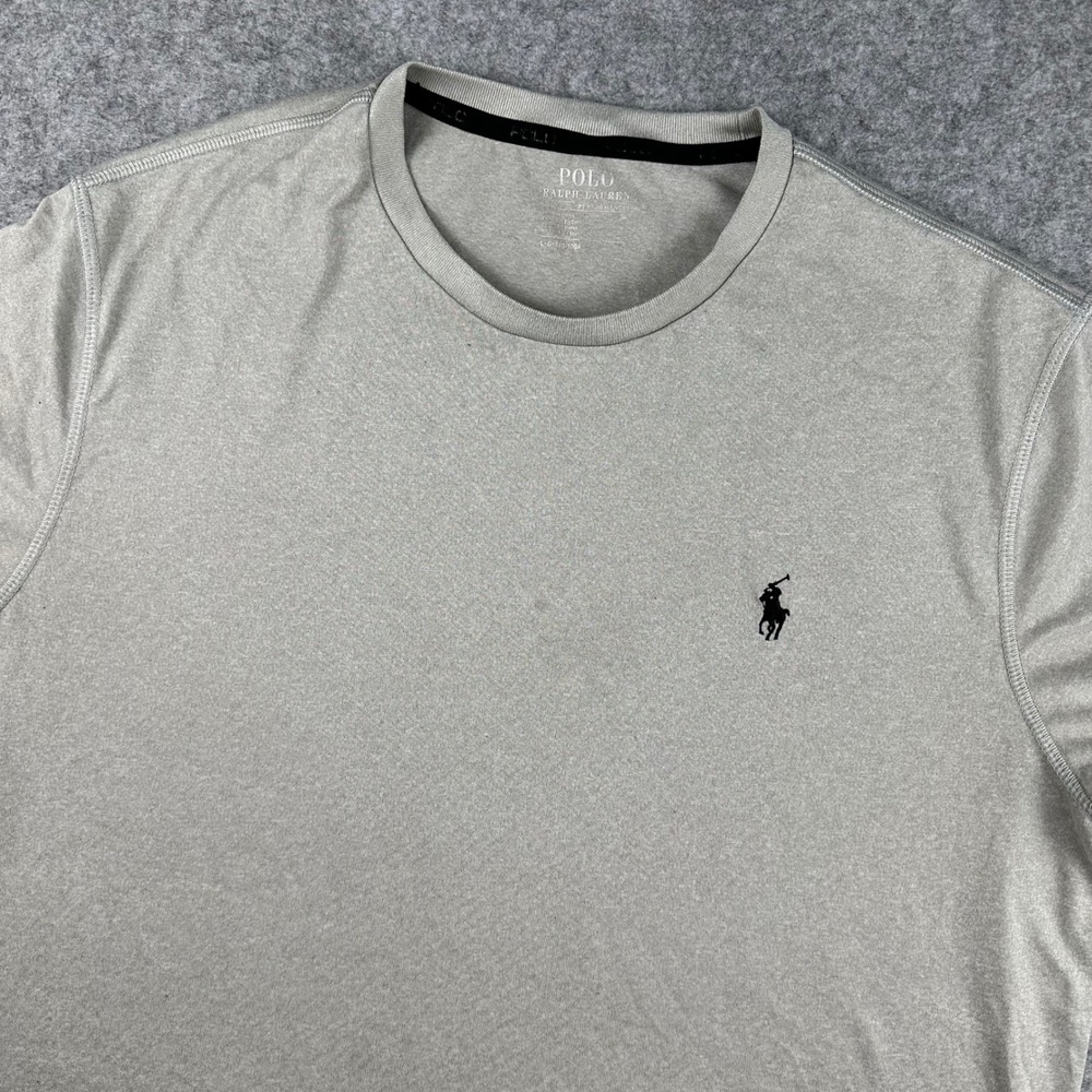 Polo Ralph Lauren Mens Performance T-Shirt Grey Heather Large Activewear Pony